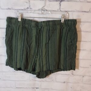 Time & Tru Linen Stretchy Waist Shorts XL